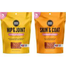 BIXBI Skin & Coat & Hip & Joint Salmon Jerky Dog Treats (2 Bags, 5 oz Each)